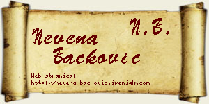 Nevena Backović vizit kartica